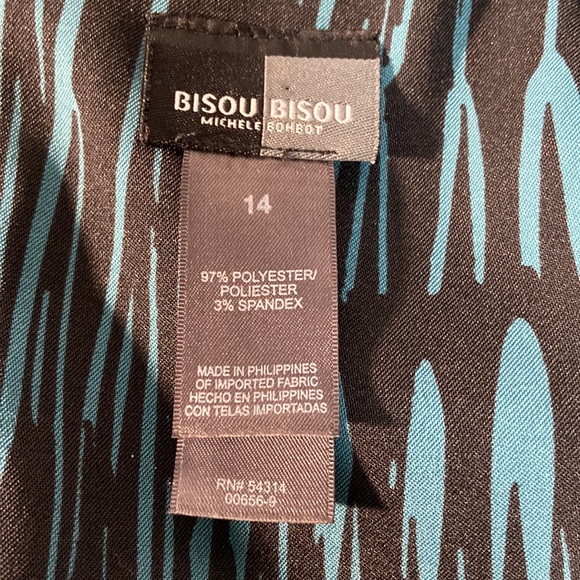 Bisou Bisou blue and black dress size 14 - Picture 6 of 8